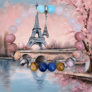 Eiffel Tower charm bracelet with gemstone
